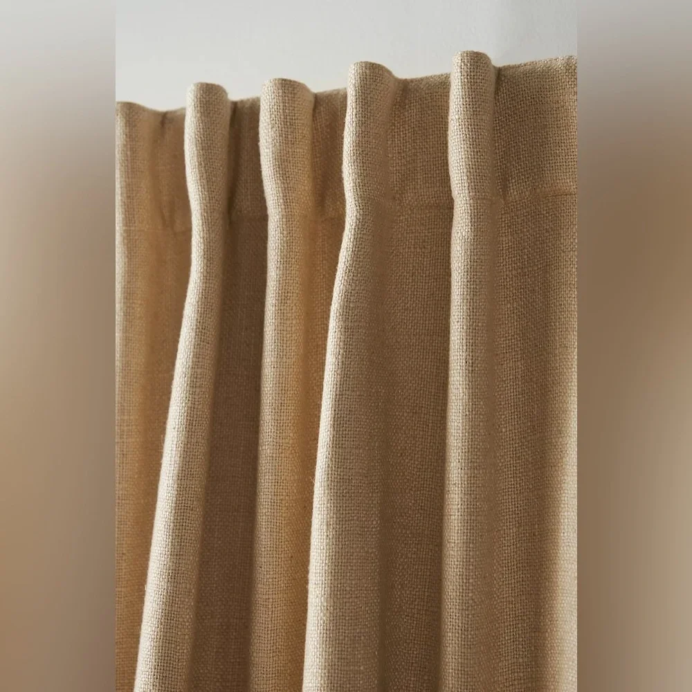Anthropologie Luxe Linen Blend Blackout Curtain Size 50 x 108 NWT